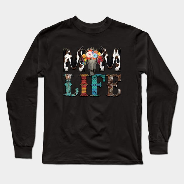 Mom Life western Long Sleeve T-Shirt by DigitalCreativeArt